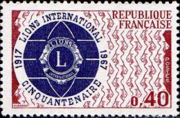 France Poste N** Yv:1534 Mi:1601 Cinquantenaire Du Lions (Thème) - Rotary, Club Leones
