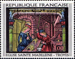 France Poste N** Yv:1531 Mi:1598 Eglise Ste Madeleine Troyes Vitrail (Thème) - Glasses & Stained-Glasses