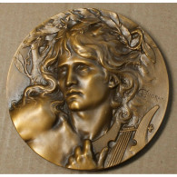 Grande Médaille En Bronze Orphée,rev. Ange, Musique Par C. Loudray, Lartdesgents.fr - Adel