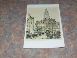 75773-         7,5 X 13 CM. - DOUBLE CARD, ILLUSTRATION  ANTON PIECK / DELFT - Pieck, Anton