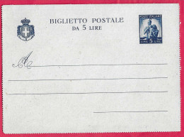 INTERO BIGLIETTO POSTALE "DEMOCRATICA" LIRE 5 (INT. 241) - NUOVO - Stamped Stationery