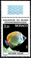 Monaco Poste N** Yv:1485 Mi:1706 Chaetodon Collare Bord De Feuille - Nuevos