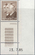 Monaco Poste N** Yv:1481 Mi:1702 Rainier III & Albert De Monaco Coin D.feuille Daté 23-7-85 - Ungebraucht