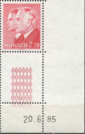 Monaco Poste N** Yv:1480 Mi:1701 Rainier III & Albert De Monaco Coin D.feuille Daté 20-6-85 - Ungebraucht