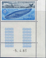 Monaco Poste N** Yv:1372 Mi:1584 Balaenoptera Musculus Coin D.feuille Daté 5-4-83 - Unused Stamps