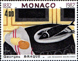 Monaco Poste N** Yv:1348 Mi:1557 Georges Braque-Les Poissons Noirs - Neufs