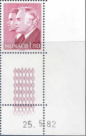 Monaco Poste N** Yv:1336 Mi:1544 Rainier III & Albert De Monaco Coin D.feuille Daté 25-5-82 - Ongebruikt