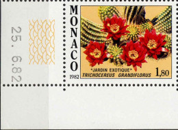 Monaco Poste N** Yv:1339 Mi:1547 Trichocereus Grandiflorus Coin D.feuille Daté 25-6-82 - Nuevos