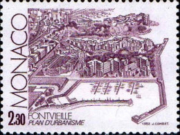 Monaco Poste N** Yv:1326 Mi:1530 Fontvieille Plan D'urbanisme - Unused Stamps