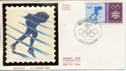 Monaco Fdc Yv:1417 Mi:1617 Sarajevo Patinage De Vitesse (TB Cachet à Date) Fdc 10-5-84 - FDC