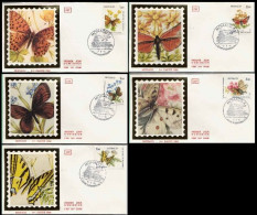 Monaco Fdc Yv:1420/1424 Papillons & Plantes Du Parc National Mercantour (TB Cachet à Date) Fdc 10-5-84 - FDC