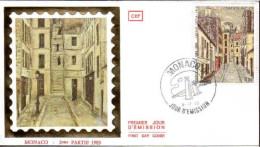 Monaco Fdc Yv:1392 Mi:1596 Maurice Utrillo Impasse Cottin (TB Cachet à Date) Fdc 9-11-83 Pts Rouille - FDC