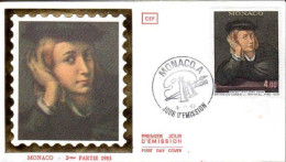 Monaco Fdc Yv:1391 Mi:1595 Raffaello Sanzio Portrait D'un Jeune Homme (TB Cachet à Date) Fdc 9-11-83 Pts Rouille - FDC