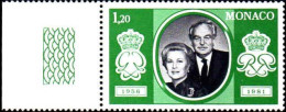 Monaco Poste N** Yv:1265/1269 25.Anniversaire Du Mariage Princier Bord De Feuille - Unused Stamps