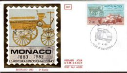 Monaco Fdc Yv:1371 Mi:1583 Delamarre Debouteville & Formule 1 (TB Cachet à Date) Fdc 27-4-83 - FDC