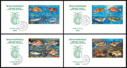 LIBYA 1983 Fishes Fish (4 FDC) - Poissons