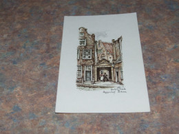 75775-         7,5 X 13 CM. - DOUBLE CARD, ILLUSTRATION  ANTON PIECK / BEGIJNHOF, AMSTERDAM - Pieck, Anton