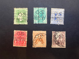 (stamps 17-5-2024) Very Old Australia Stamp - Selection Of 6 PERFIN Stamps (perforée) As Seen On SCANS - Perforadas