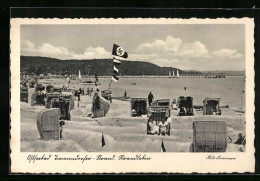 AK Timmendorfer Strand, Strandleben Mit Körben Unter Der Flagge  - Timmendorfer Strand