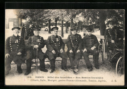 AK Paris, Hotel Des Invalides, Nos Braves Invalides Crimèe, Italie, Mexique, Guerre Franco-Allemande, Algèrie, Tunis  - Autres & Non Classés