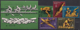 Russia USSR 1978  22nd Olympic Games.Water Sports. Mi 4707-11  Bl 127 - Unused Stamps