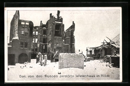 AK Mitau, Das Von Den Russen Zerstörtes Warenhaus Im Winter  - Latvia