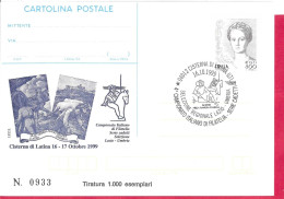 REPIQUAGE - CAMPIONATO ITALIANO DI FILATELIA - CISTERNA DI LATINA - SU INTERO CARTOLINA POSTALE DONNE L.800/€0,41 - Stamped Stationery