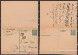 ⁕ Germany, Deutsches Reich 1933 ⁕ Stationery Postcard Reply Card / Antwortkarte ERFURT - Alassio ⁕ See Scan - Postkarten