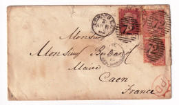 Great Britain 1862 London Bertrand Maire De Caen Calvados England Stamp Queen Victoria - Cartas & Documentos