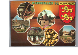 MERVEILLES DE NORMANDIE - Maison En Chaume Tourelle Pomme Pommier Château Colombage Emblème Léopard - Basse-Normandie