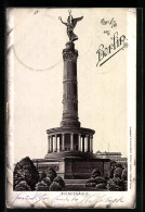 Lithographie Berlin-Tiergarten, Darstellung Der Siegessäule  - Tiergarten