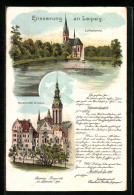 Lithographie Leipzig-Plagwitz, Luther-Kirche, Reformierte Kirche  - Leipzig