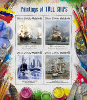 MALDIVES 2017 ** Tall Ships Paintings Aivazovsky De Velde II Twachtman Boudin M/S - OFFICIAL ISSUE - DH1731 - Otros & Sin Clasificación