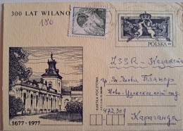 1977..POLAND. POSTCARD  WITH ORIGINAL  STAMP..300 YEARS OF WILANOWA - Storia Postale