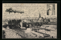 AK Frankfurt A. Main, Internationale Luftschiffahrt-Ausstellung 1909, Zeppelin Und Ballon über Der Stadt  - Exhibitions