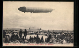AK Zeppelin-Luftschiff über Einer Stadt  - Aeronaves