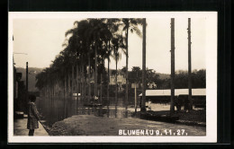 AK Blumenau, Hochwasser In Der Palmenallee 9.11.1927  - Other & Unclassified