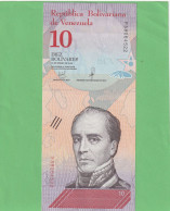 BANCO CENTRAL DE VENEZUELA  .  10 BOLIVARES  .  15-1-2018  .  N°  F 58064522 . 2 SCANNES  .  ETAT LUXE UNC  . - Venezuela