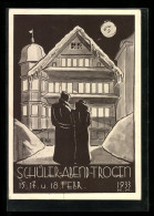 Künstler-AK Trogen, Schüler-Abend 1933, Studentische Szene  - Trogen