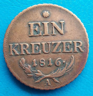 Autriche Austria Österreich 1 Kreuzer 1816 A Km 2113 - Oostenrijk