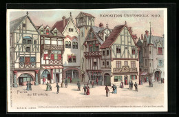 Kulissen-AK Paris, Exposition Universelle De 1900, Paris Au XII Siècle  - Tentoonstellingen