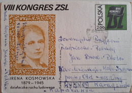 1979..POLAND. POSTCARD  WITH ORIGINAL  STAMP..IRENA KOSMOWSKA.ACTIVIST OF THE FOLK MOVEMENT - Storia Postale