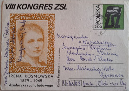 1979..POLAND. POSTCARD  WITH ORIGINAL  STAMP..IRENA KOSMOWSKA.ACTIVIST OF THE FOLK MOVEMENT - Covers & Documents