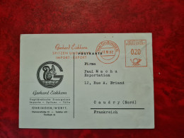 LETTRE  CARTE OBLITERATION MECANIQUE OHRINGEN ENTETE GERHARD EIHHORN SPITZEN UND TULLE IMPORTE ECUREUIL 1962 - Sonstige & Ohne Zuordnung