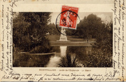 (34) MONTPELLIER Jardin De L'esplanade Le Bassin 1914, Semeuse (Hérault) - Montpellier