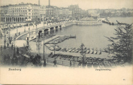 Postcard Germany Hamburg Jungfernstieg Harbour Boats - Sonstige & Ohne Zuordnung