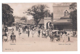 Colombo - Pettah And Town Hall - Sri Lanka (Ceylon) - Attelages De Boeuf - Homme Tirant Des Pousse-pousse - Animée - Sri Lanka (Ceylon)