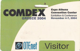 GREECE - Comdex Greece 2004, Visitor Card, Used - Otros & Sin Clasificación