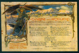 BK006 CANZONE DELL'ARTIGLIERE - 1916 STORIA POSTALE REGGIMENTALE ARTIGLIERIA - Regimente