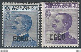 1912 Egeo VE III "EGEO" 2v. MNH Sassone N. 1/2 - Andere & Zonder Classificatie